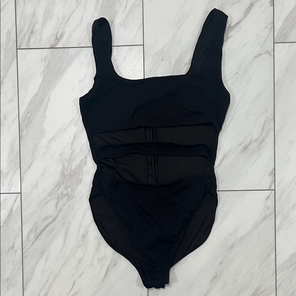 TigerMist Cut Out Black Bodysuit